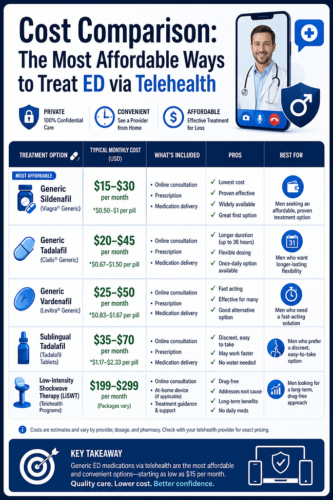 The Most Affordable Ways To Treat ED via Telehealth